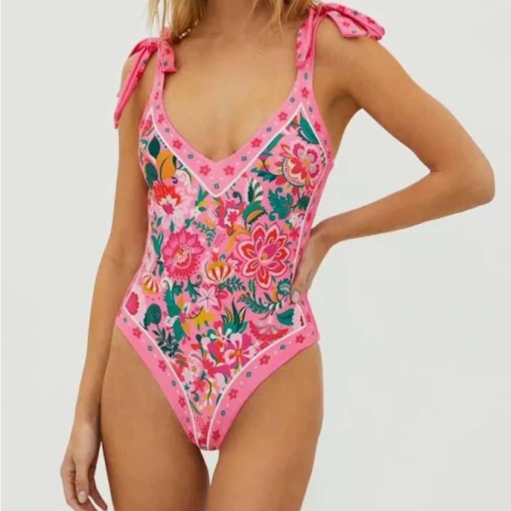 Beach Riot Pink Floral Swimsuit